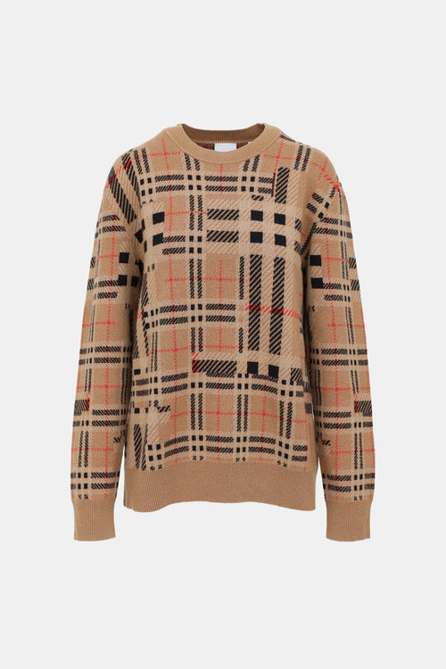 Burberry Cashmere Chidsey Plaid Sweater
