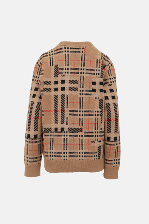Burberry Cashmere Chidsey Plaid Sweater