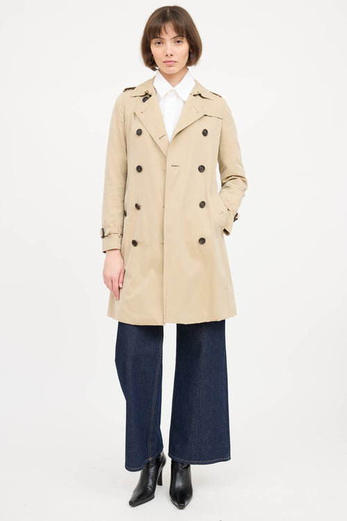 Burberry Double Breasted Kensington Belted Trench Coat