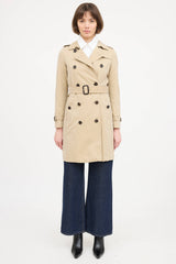 Burberry Double Breasted Kensington Belted Trench Coat