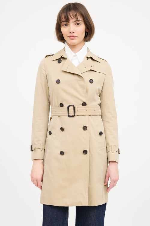 Burberry Double Breasted Kensington Belted Trench Coat