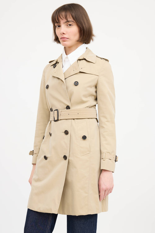 Burberry Double Breasted Kensington Belted Trench Coat