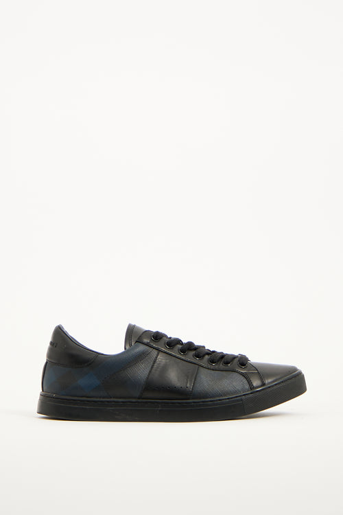 Burberry Black & Navy Leather Ritson London Sneaker