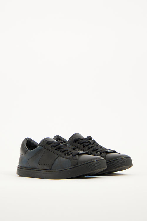 Burberry Black & Navy Leather Ritson London Sneaker