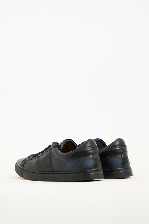 Burberry Black & Navy Leather Ritson London Sneaker