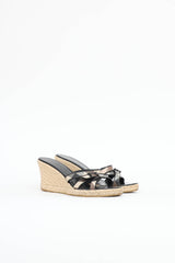 Burberry Check Espadrille Wedge Sandal