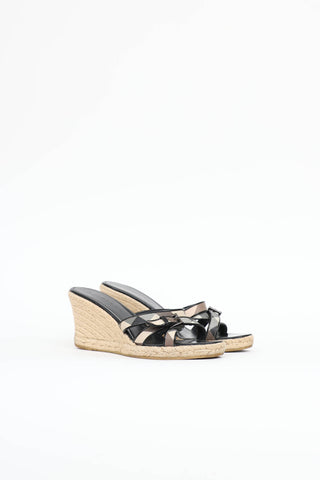 Burberry Check Espadrille Wedge Sandal