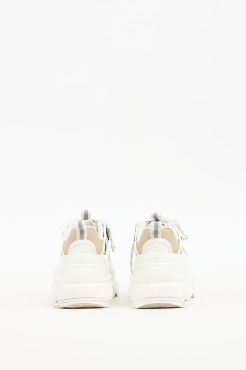 Burberry White & Beige Nova Check Arthur Sneaker