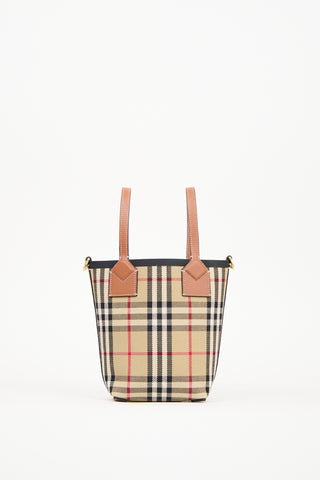 Burberry Brown Vintage Check Mini London Tote Bag