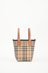Burberry Brown Vintage Check Mini London Tote Bag