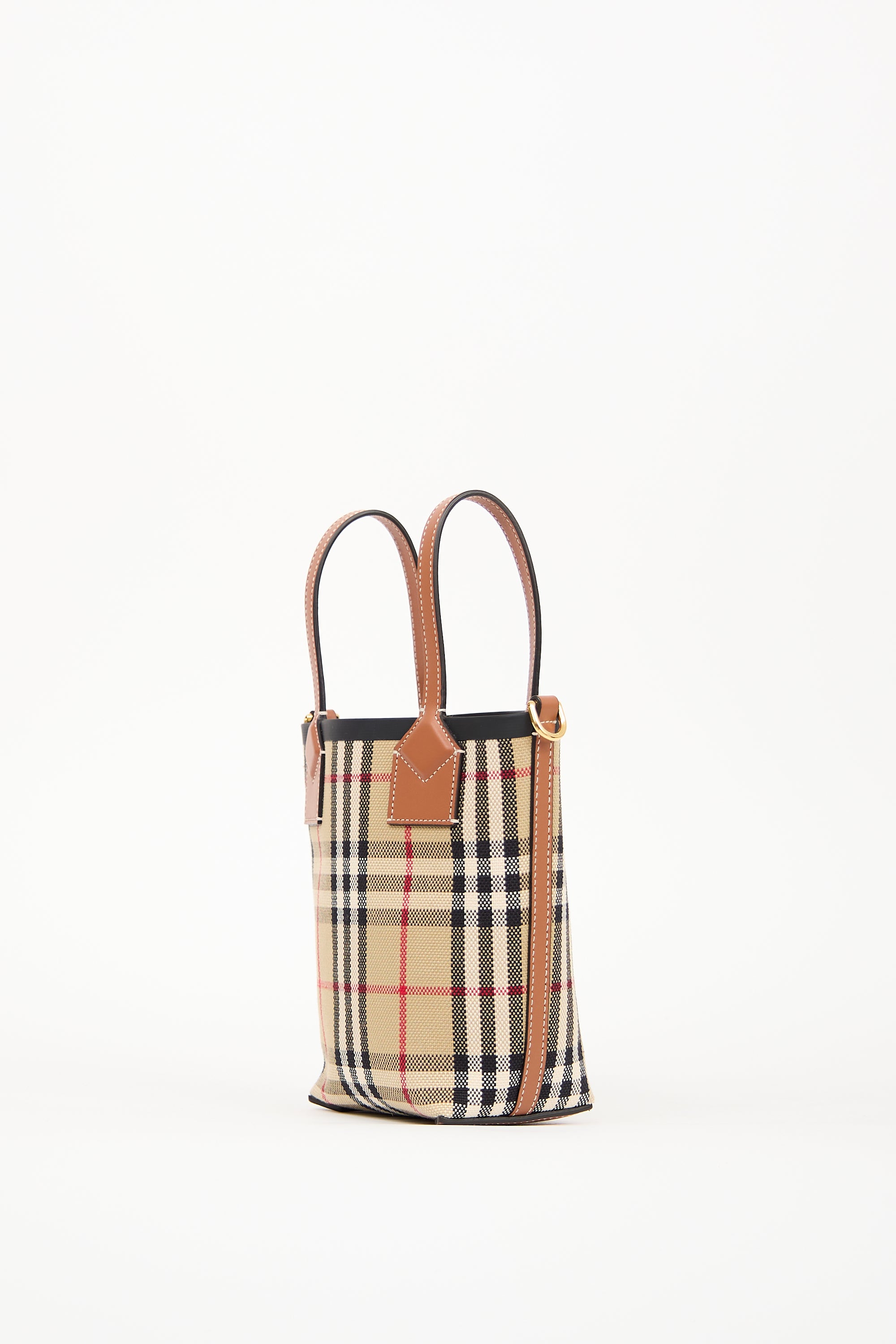 Burberry Brown Vintage Check Mini London Tote Bag VSP Consignment