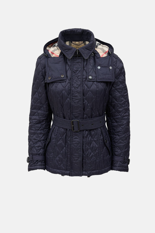 Burberry Quilted Hooded Jacket