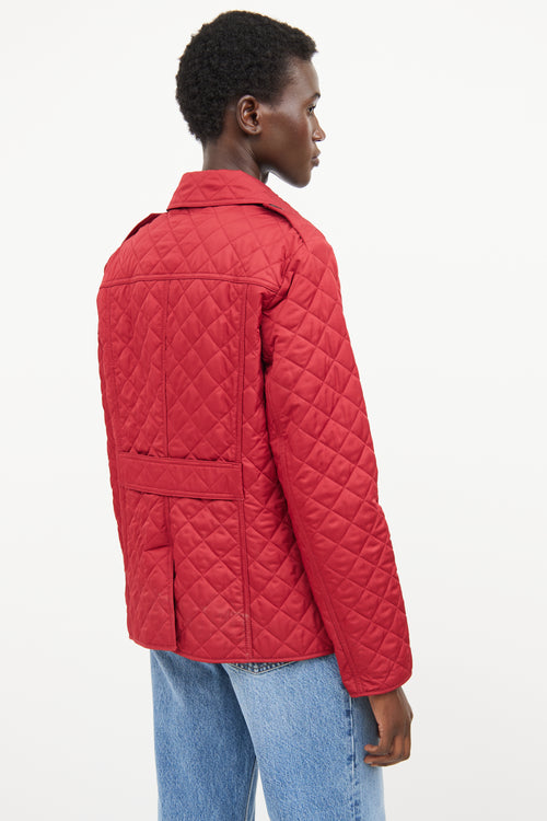 Burberry Red Quilted Utility Jacket