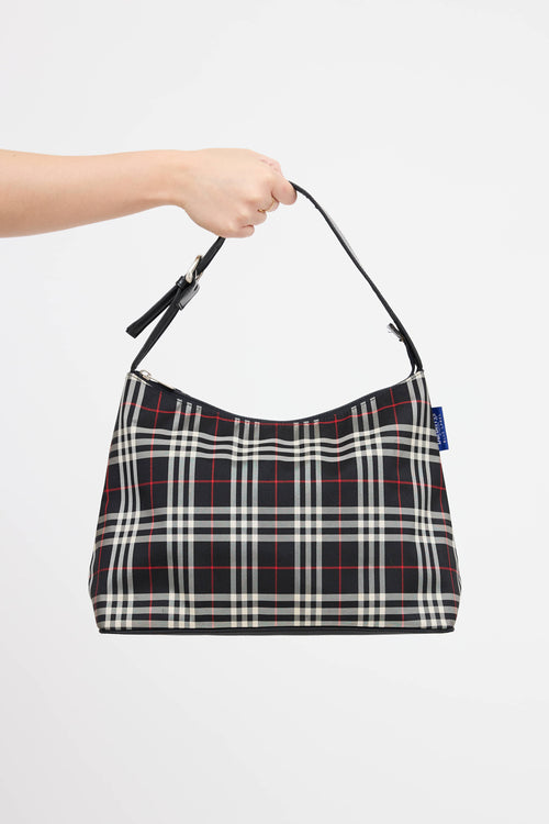 Burberry Nylon Check Shoulder Bag