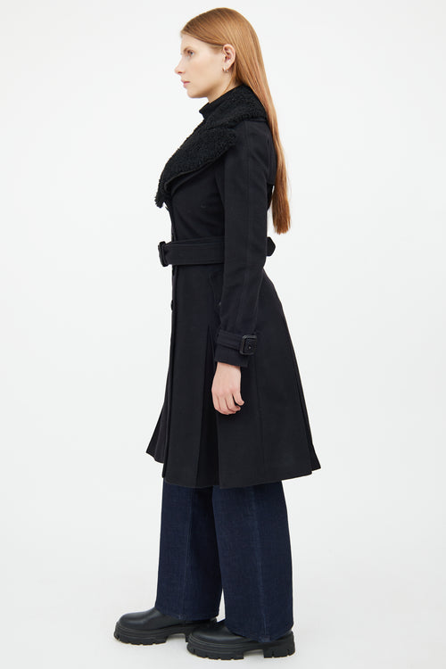 Black Wool Double Breasted Coat