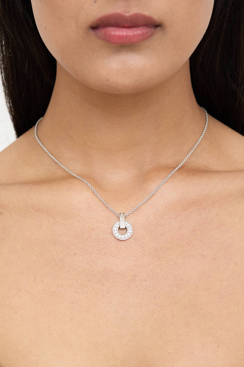 Bulgari 18K White Gold Diamond Pave Necklace