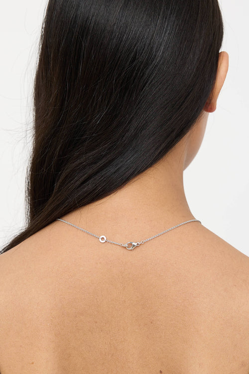 18K White Gold Diamond Pave Necklace