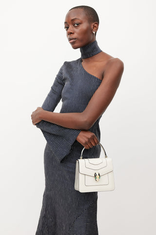 Bulgari White & Multicolour Serpenti Forever Leather Bag