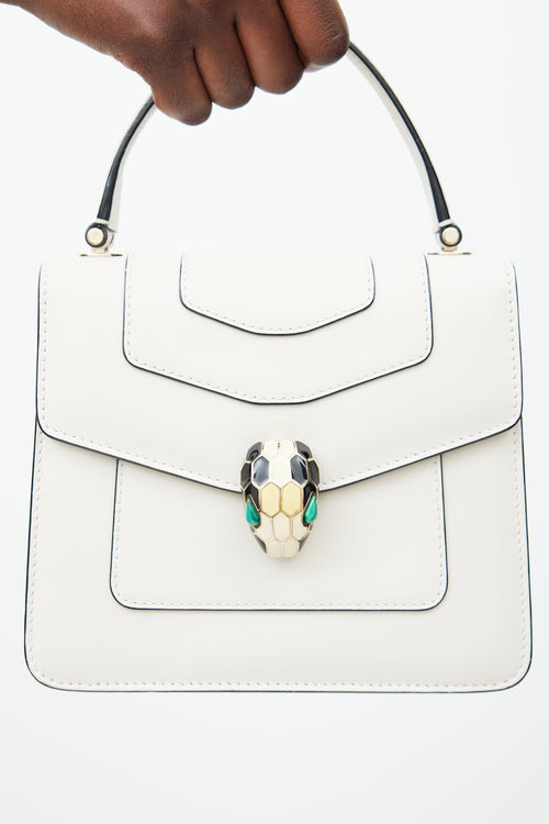 Bulgari White & Multicolour Serpenti Forever Leather Bag