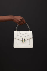 Bulgari White & Multicolour Serpenti Forever Leather Bag