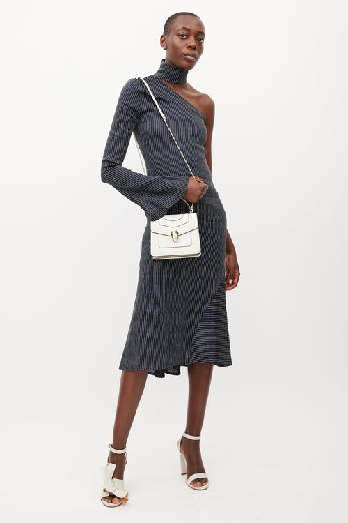 Bulgari White & Multicolour Serpenti Forever Leather Bag