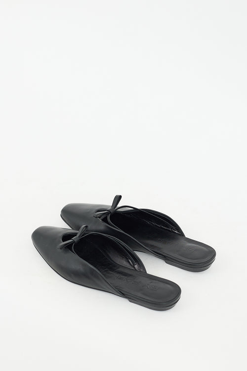 By Far Black Leather Finn Ballet Mule