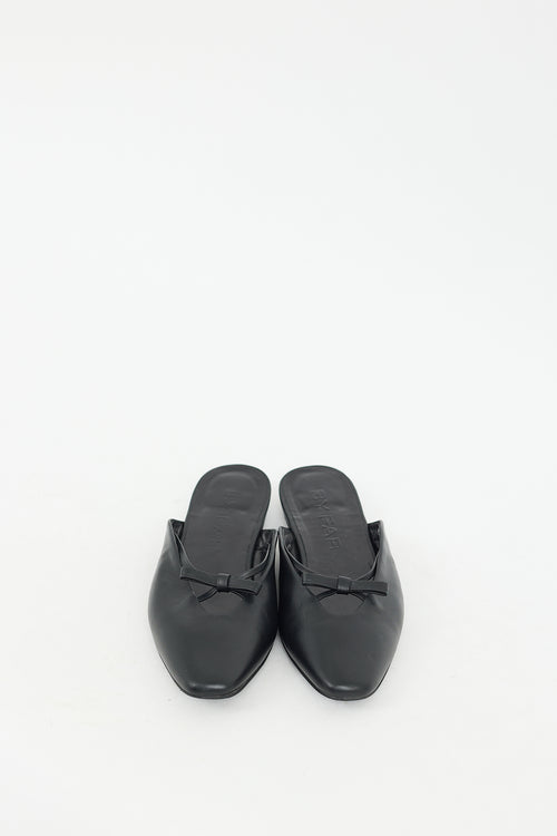 By Far Black Leather Finn Ballet Mule