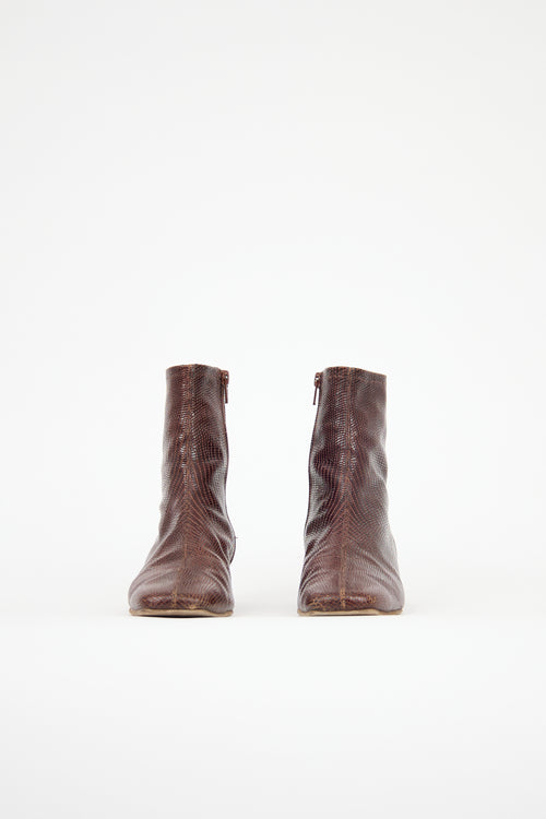 By Far Embossed Leather Este Boot