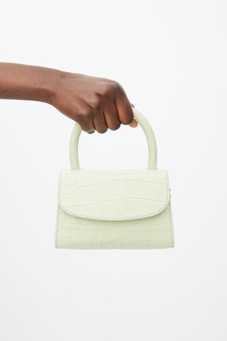 By Far Green Leather Embossed Mini Bag