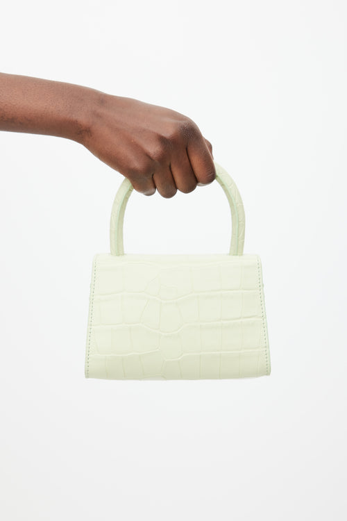 By Far Green Leather Embossed Mini Bag