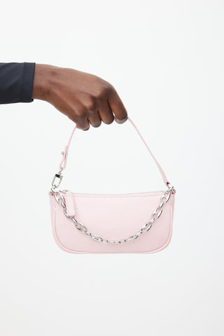 By Far Pink & Silver Leather Rachel Mini Bag