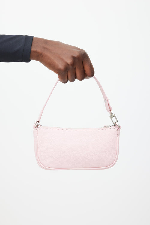 By Far Pink & Silver Leather Rachel Mini Bag