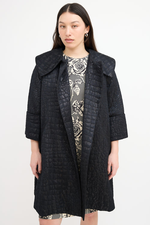 By Malene Birger Black Shiny Cloqué Lanai Coat