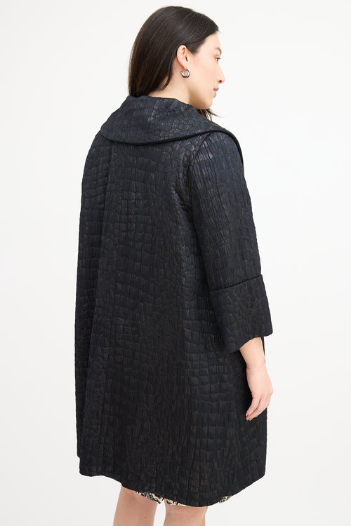 By Malene Birger Black Shiny Cloqué Lanai Coat