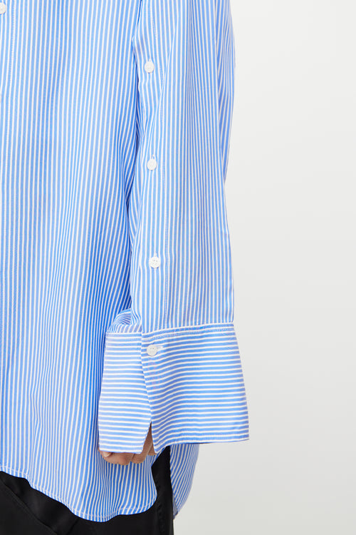 By Malene Birger Blue Stripe Button Up Top