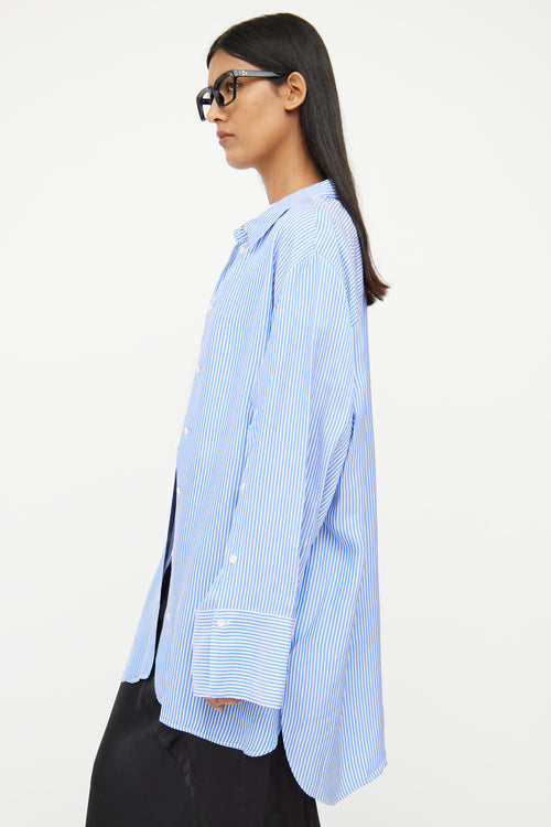 By Malene Birger Blue Stripe Button Up Top