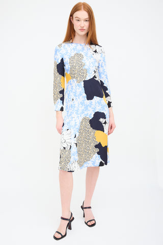 By Malene Birger Blue & Yellow Abstract Floral Sofya Dress
