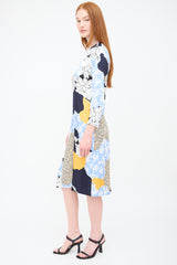 By Malene Birger Blue & Yellow Abstract Floral Sofya Dress