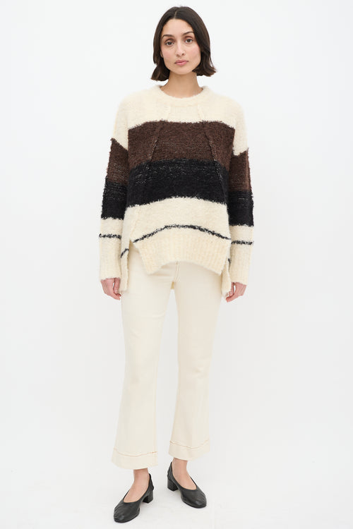 By Malene Birger Cream & Multi Wool Knit Colourblock Sweater