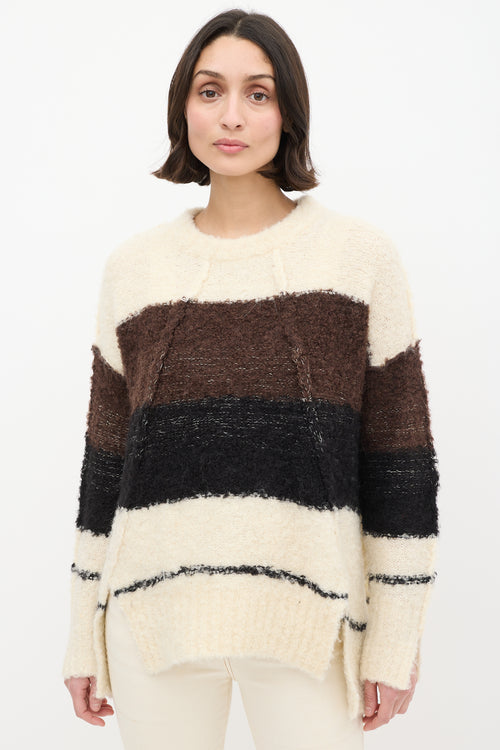 By Malene Birger Cream & Multi Wool Knit Colourblock Sweater