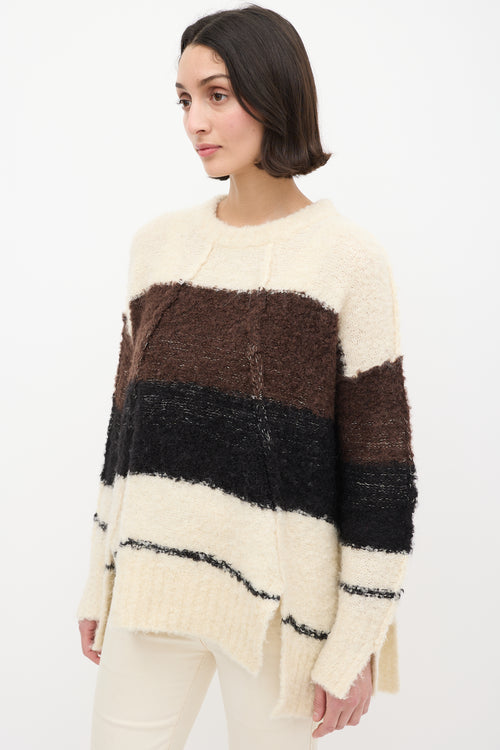 By Malene Birger Cream & Multi Wool Knit Colourblock Sweater