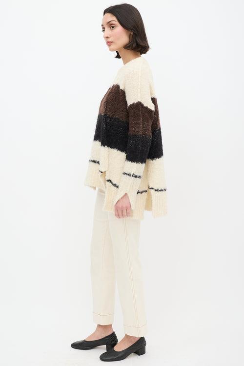 By Malene Birger Cream & Multi Wool Knit Colourblock Sweater