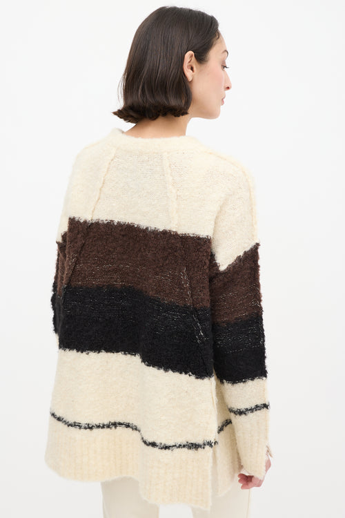 By Malene Birger Cream & Multi Wool Knit Colourblock Sweater