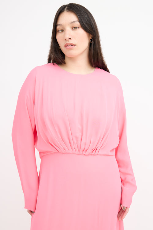 By Malene Birger Pink Azolla Pleated Waist Dress