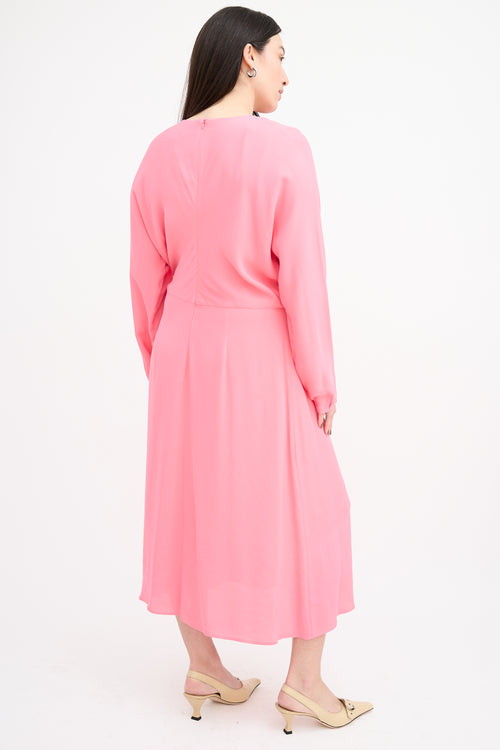 By Malene Birger Pink Azolla Pleated Waist Dress