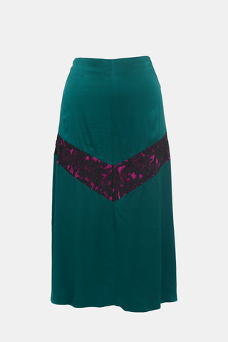 By Malene Birger Satin Lace Panel Skirt