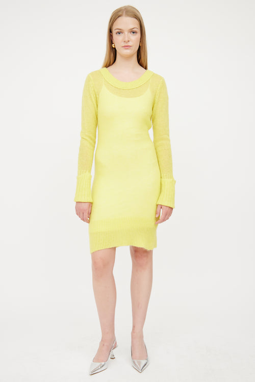 By Malene Birger Neon Yellow Sweater Dress