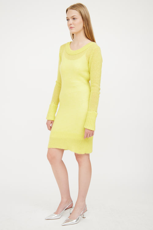 By Malene Birger Neon Yellow Sweater Dress