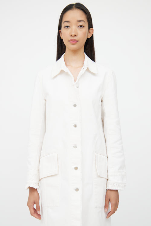 By Malene Birger White Distressed Denim Jacket