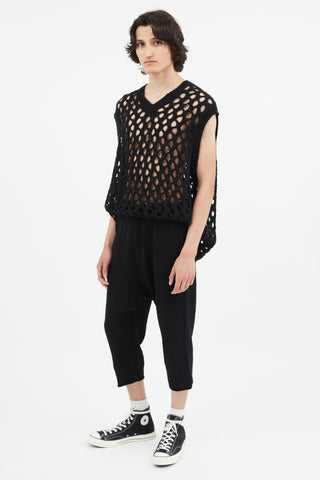 By Walid Black Cropped Cashmere Trouser